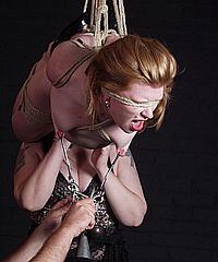 Suspension bondage and tit torture